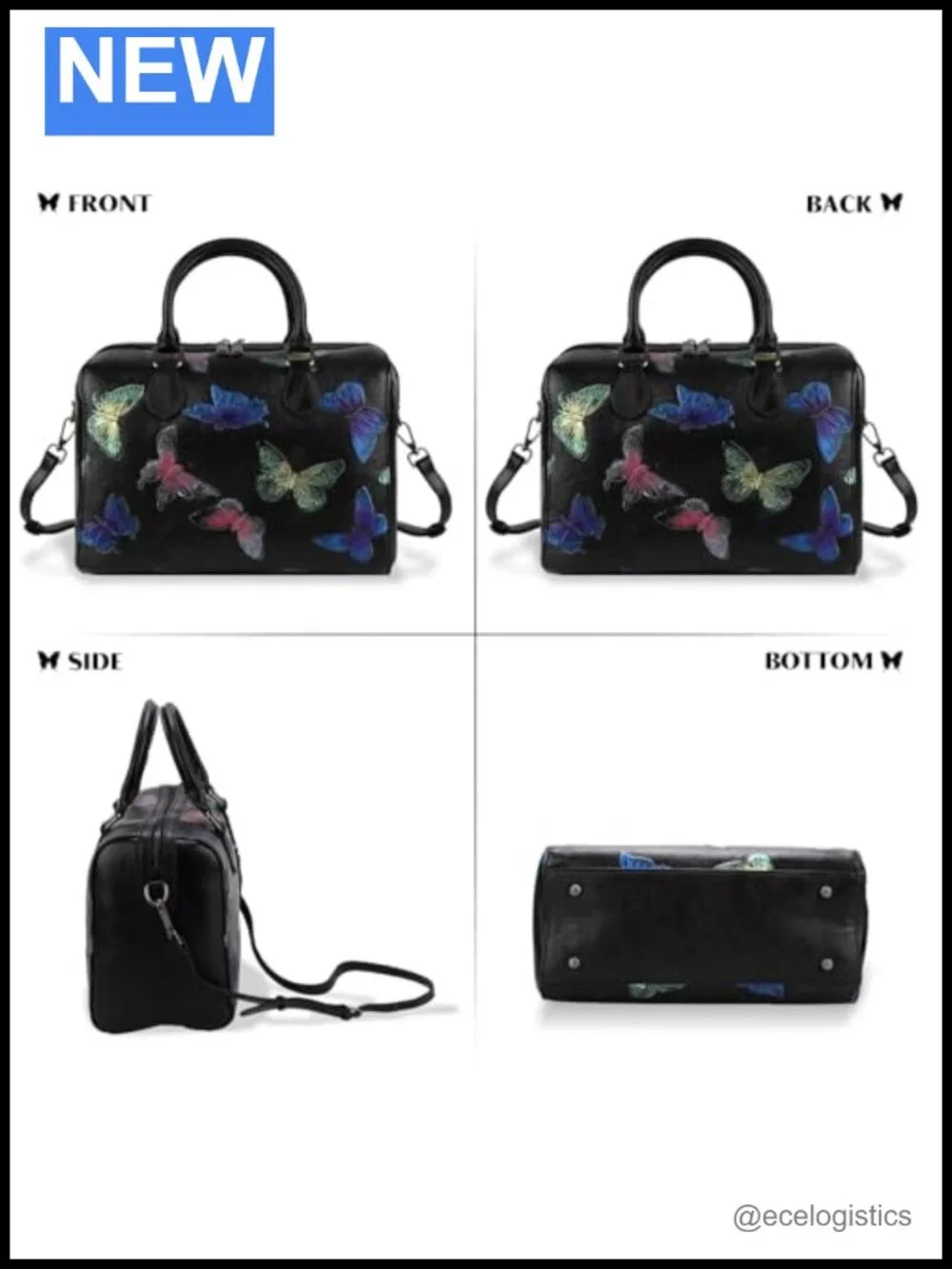 Genuine Leather Top Handle Satchel Bag with Crossbody Strap
